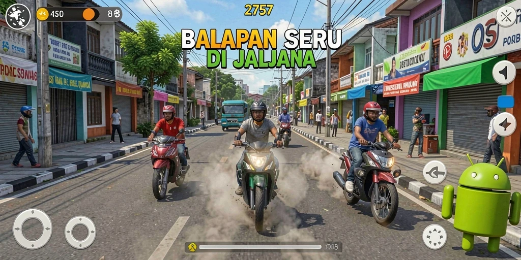 Tampilan gameplay balapan yang mendebarkan dan menantang di 2757.