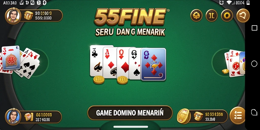 Tampilan gameplay menarik di 55FIVE dengan domino.