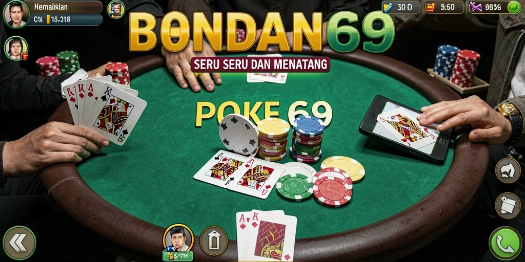 Tampilan seru gameplay Poker di BONDAN69.
