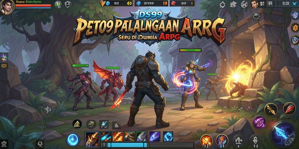 Tangkapan layar menunjukkan pertempuran epik dalam DS99, memperlihatkan kemampuan karakter yang beragam.