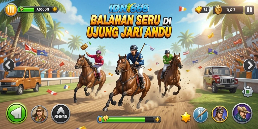 Tampilan gameplay balapan yang mendebarkan di IDN668.