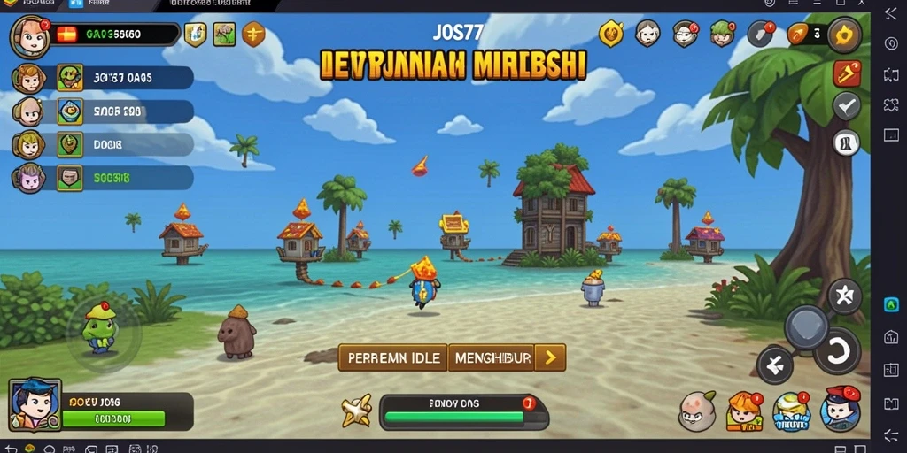 Tampilan gameplay JOS77 dengan aksi Idle yang seru.