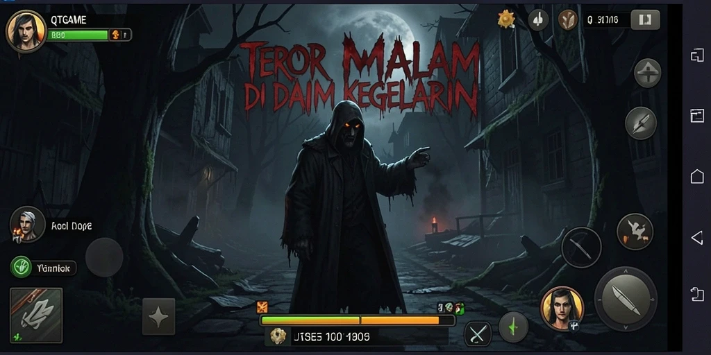 Screenshot QTGAME menampilkan momen menegangkan dari gameplay horor.