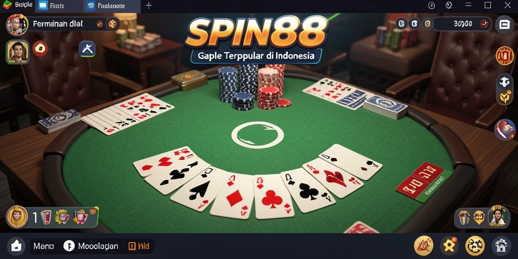 Tampilan menarik gameplay Gaple yang seru dan kompetitif.
