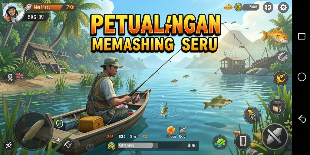 Tampilan gameplay ZK6 yang menyenangkan saat memancing.